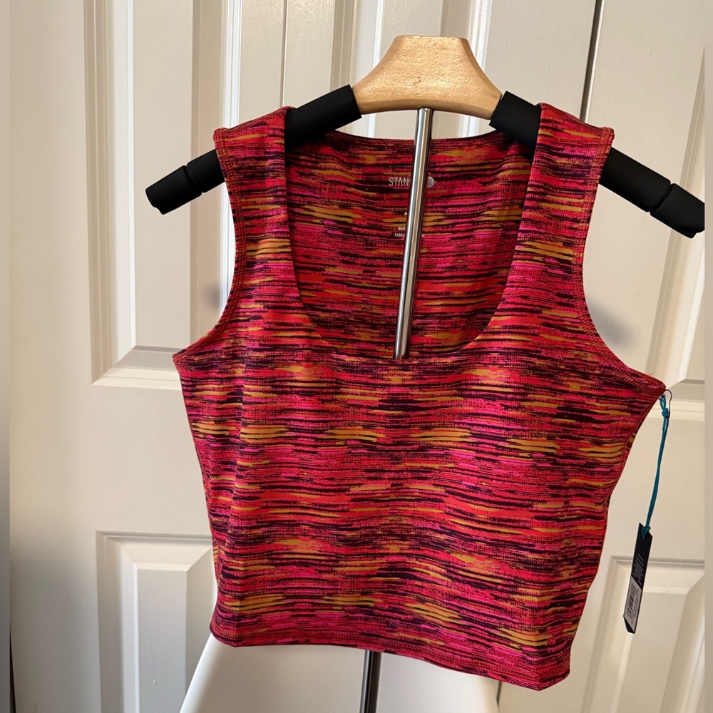 Stance NWT Red and Pink Happenings Crop Tank Top Sports Bra